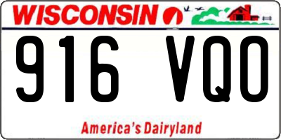 WI license plate 916VQO