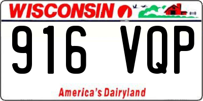WI license plate 916VQP