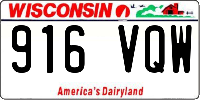 WI license plate 916VQW