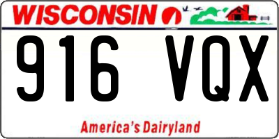 WI license plate 916VQX