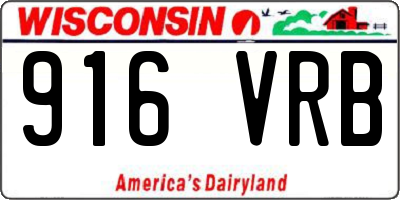 WI license plate 916VRB