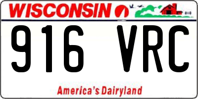 WI license plate 916VRC