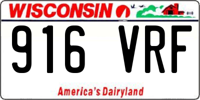 WI license plate 916VRF