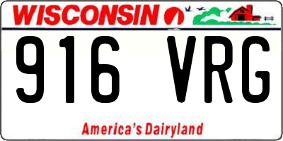 WI license plate 916VRG