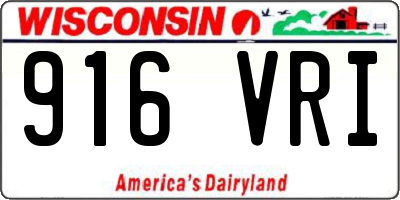 WI license plate 916VRI