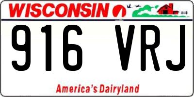 WI license plate 916VRJ