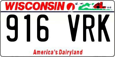 WI license plate 916VRK