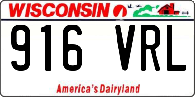 WI license plate 916VRL