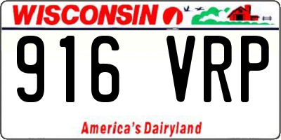 WI license plate 916VRP
