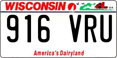 WI license plate 916VRU