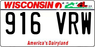 WI license plate 916VRW
