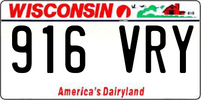 WI license plate 916VRY