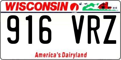 WI license plate 916VRZ