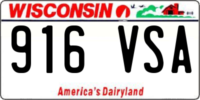 WI license plate 916VSA