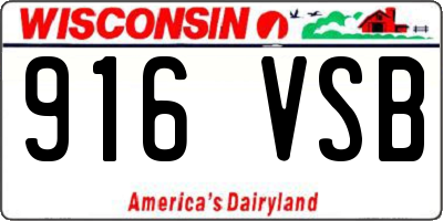 WI license plate 916VSB
