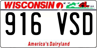 WI license plate 916VSD