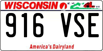 WI license plate 916VSE