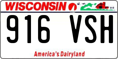 WI license plate 916VSH