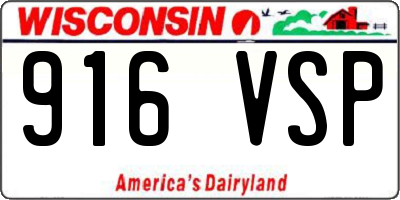 WI license plate 916VSP