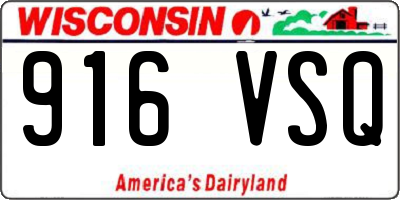 WI license plate 916VSQ