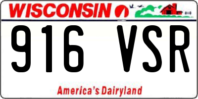 WI license plate 916VSR