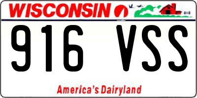 WI license plate 916VSS