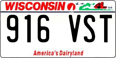WI license plate 916VST