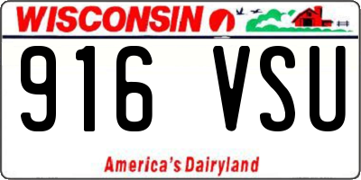WI license plate 916VSU