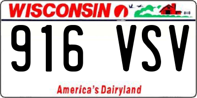 WI license plate 916VSV