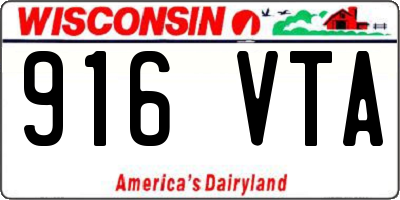 WI license plate 916VTA