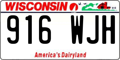 WI license plate 916WJH