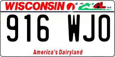 WI license plate 916WJO