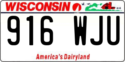 WI license plate 916WJU