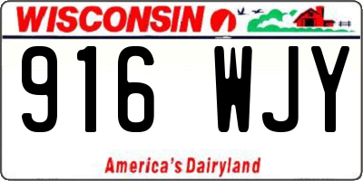 WI license plate 916WJY