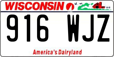 WI license plate 916WJZ