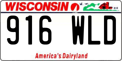 WI license plate 916WLD