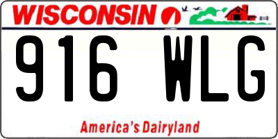 WI license plate 916WLG