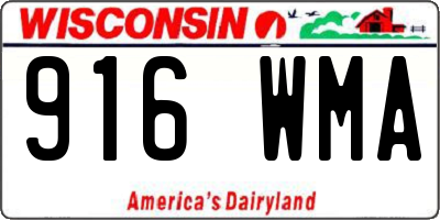 WI license plate 916WMA