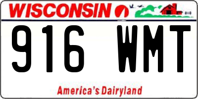 WI license plate 916WMT