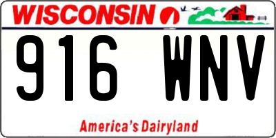 WI license plate 916WNV