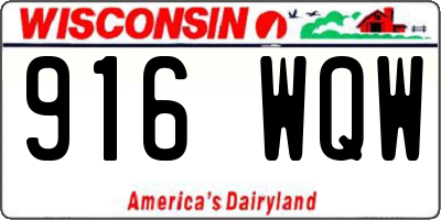 WI license plate 916WQW