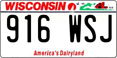 WI license plate 916WSJ