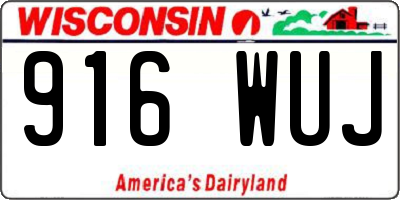 WI license plate 916WUJ