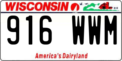 WI license plate 916WWM