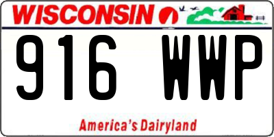 WI license plate 916WWP
