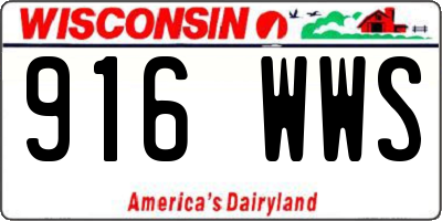 WI license plate 916WWS