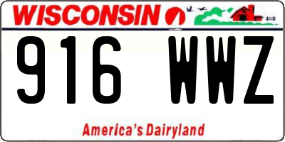 WI license plate 916WWZ