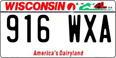 WI license plate 916WXA