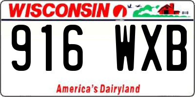 WI license plate 916WXB