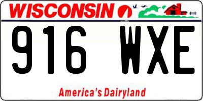 WI license plate 916WXE